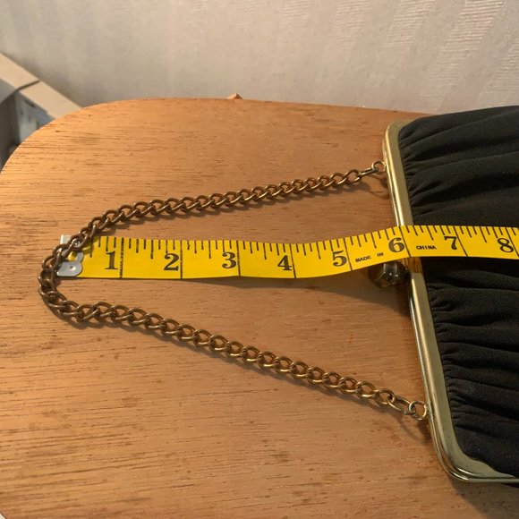 Vintage Henry Levine Black Evening Bag With Attached Coin Purse - Picture 12 of 13